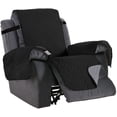 thumbnail image 1 of Housses de Fauteuil Inclinable Housse de Fauteuil Inclinable Protecteur de Fauteuil Inclinable, Housses pour Fauteuil Inclinable, Housse pour Animal de Compagnie pour Fauteuil Inclinable, Lavable à la Machine Réversible et Matelassée, 2 Sangles (Fauteuil Inclinable : Noir/gris), 1 of 7