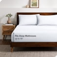 thumbnail image 3 of Bare Home Ultra-Soft Fitted Sheet + Pillowcase Set - Premium 1800 Collection - Deep Pocket - King, White, 3 of 7