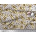 thumbnail image 3 of Soimoi Poly Georgette Fabric Dollar Currency Note & Leaves Fabric Prints by Yard 42 Inch Wide, 3 of 3