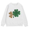 thumbnail image 4 of Chandail Oreilles de Chat pour Filles à Manches Longues Fermeture à Glissière Chandail à Capuchon Graphique pour Enfants Imprimés de la Saint-Patrick Chandail en Molleton Col Rond Manches Longues Mignon Épaules Tombantes chandail Tops, 4 of 4