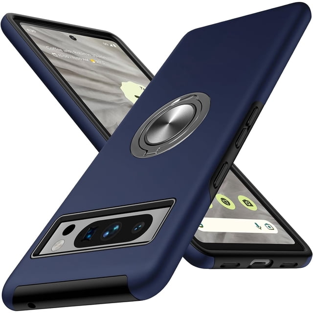 KOMI for Google Pixel 8 Pro Case, Slim Tough Rugged Shockproof Protective Pixel 8 Pro Phone Case with Metal Ring Kickstand for Google 8 Pro Case, Blue