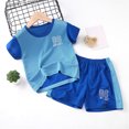 thumbnail image 2 of MIASHUI Boys Loose Athletic Short Sleeve Shirt and Active Mesh Shorts Set,Blue,7-8 Years, 2 of 3