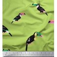 thumbnail image 1 of Soimoi Green Silk Fabric Toucan Bird Decor Fabric Printed Yard 44 Inch Wide, 1 of 3