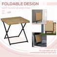 thumbnail image 4 of Outsunny Folding Rattan Coffee Table Patio Wicker Side Table, Natural, 4 of 10