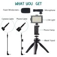 thumbnail image 2 of Amdohai Portable Smartphone Video Kit Phone Video Rig with LED Fill Light 5500K/3200K + Cardioid Microphone + Adjustable Phone Holder + Mini Desktop Ballhead Tripod for Phone Vlog Video Recording Li, 2 of 7