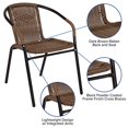 thumbnail image 5 of Flash Furniture Lot de 2 Chaises Empilables de Restaurant en Rotin Brun Moyen pour Intérieur-Extérieur, 5 of 5