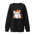thumbnail image 3 of Pisexur Chandail d'Halloween pour Femmes en Molleton Orange Chandail à Manches Longues Col Rond Chandails de Mode avec Motif Citrouille Chandails à Capuche d'Halloween Hauts à Enfiler, 3 of 3