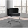thumbnail image 3 of Velvet Black Accent Chair with Silver Chrome Base - 1 Chair, 3 of 4