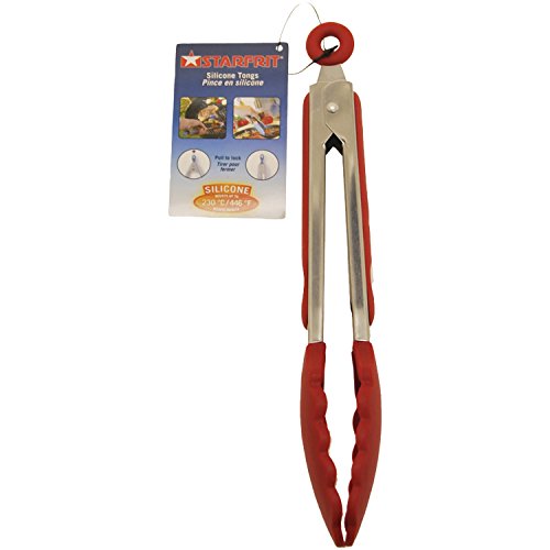 Starfrit Pince 9" en silicone rouge