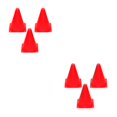 thumbnail image 2 of maskred 3pack/lot Soccer Training Cones For Road Safety - Highway Reflective Red 23cm 2Set, 2 of 6