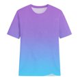 thumbnail image 3 of Yuyuzo Short Sleeve T Shirts for Women Round Neck Shirts Gradient Color Summer Tops Plus Size, 3 of 3