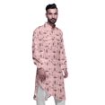 thumbnail image 3 of Atasi Style Asymétrique Kurta pour Hommes Imprimée Longue Chemise Kurta Décontractée, 3 of 6