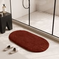 thumbnail image 4 of Maplenight Oval Bathroom Rugs Non Slip Washable 35x24in Soft Absorbent Bath Rugs Quick Dry Anti Mold Shower Rug for Bathroom Floor Tub and Shower Coffee, 4 of 6