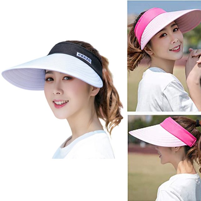 Outdoor Versatile Foldable Sun Hat Sun Protection And UV Protection Sun Hat White brim with black hat #1