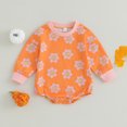 thumbnail image 2 of Fortune Infant Girl Halloween Romper Long Sleeve Ghost Pumpkin Print Sweatshirt Jumpsuits, 2 of 9