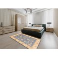 thumbnail image 4 of Ahgly Company Indoor Round Abstract Rose Purple Oriental Area Rugs, 5' Round, 4 of 6