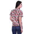 thumbnail image 4 of Moomaya Chemise à Manches Mi-Longues Imprimée pour Femmes, Col Boutonné, Haut Décontracté, 4 of 5