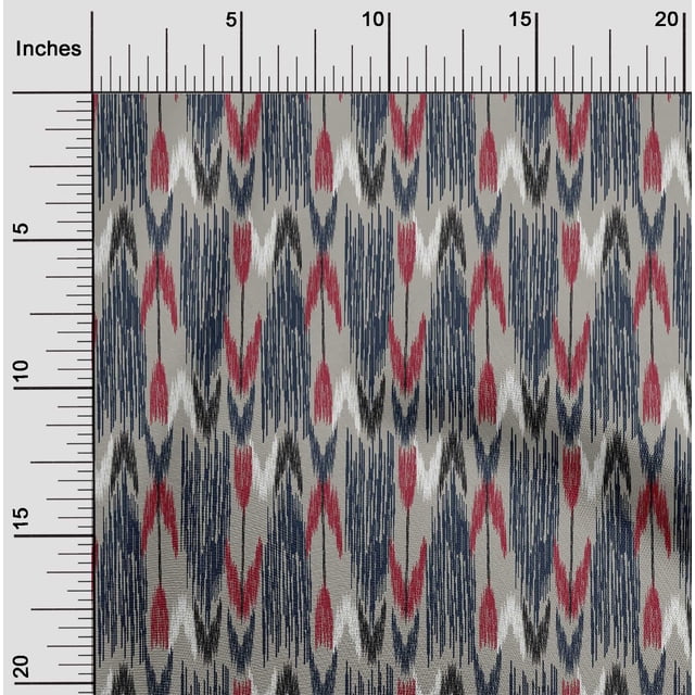 oneOone Polyester Lycra Fabric Arrow Ikat Printed Craft Fabric BTY 56 Inch Wide