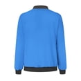 thumbnail image 4 of Veste Mode pour Femmes Décontractée à Col Montant, à Fermeture Éclair, Manteau Léger d'Automne, Vestes à Blocs de Couleur avec Poches, Bleu, TG, 4 of 5