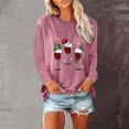 thumbnail image 1 of Hauts d'Entraînement pour Femmes Imprimé Décontracté de Noël Manches Longues Col Rond Blouses en Solde, 1 of 5
