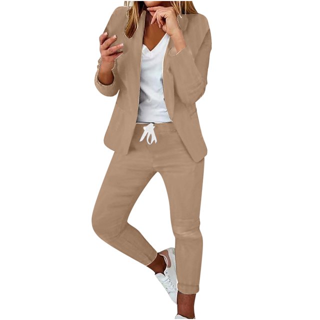 DPTALR Ensemble de Costume Décontracté Élégant à Manches Longues pour Femmes