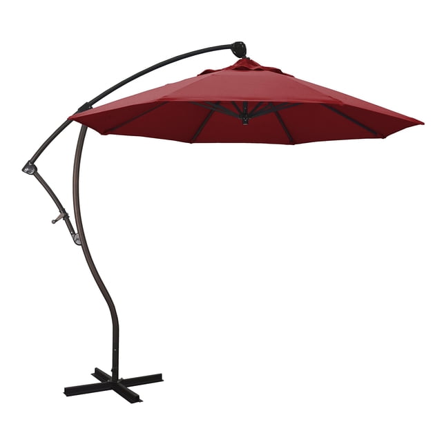 California Umbrella Parasol Déporté de 9 Pieds en Rouge Jockey