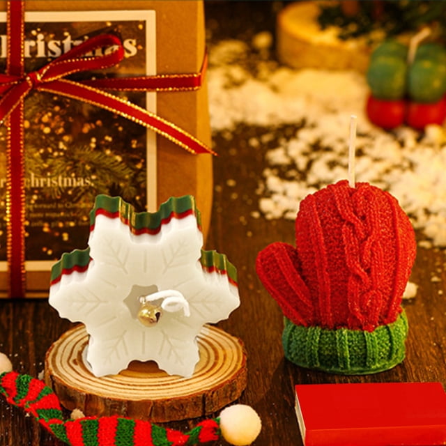 Gingerbread Man Christmas Candle Gift Set, Festive Scented Soy Wax Decor for Home, Holiday Party Favor Present Box