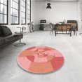 thumbnail image 4 of Ahgly Company Tapis d'Intérieur Ronds Transitionnels Pastel Rose Lavables à la Machine, 8 Pieds Rond, 4 of 7