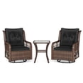 thumbnail image 1 of Gymax Set Of 3 Patio Furniture Set w/ 2-Tier Side Table & Cushions for Porch Black, 1 of 4