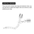 thumbnail image 4 of Unique Bargains 10 Ensembles Embouts de Cordon en Cuir 8 mm avec Fermoirs Mousqueton et Chaîne Rallonge pour Bricolage, Ton Rhodium, 4 of 7