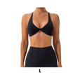 thumbnail image 3 of 1 Set Chinlon Nylon Sports Underwear Solid Free Elastic Running Color Replacement Breathable Wire Free Running Jogging Bodybuilding Vest Bra Black L, 3 of 6