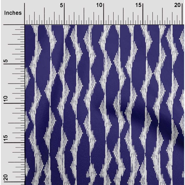 oneOone Cotton Poplin Fabric Abstract Stripe Ikat Decor Fabric Printed BTY 42 Inch Wide
