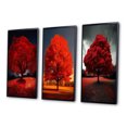 thumbnail image 3 of Designart « Majestueux Arbre Rouge Capturé en Photographie de Nature » Arbres de Paysage Ensemble d'Art Mural Encadré de 3 - Ensemble de Cadres Arbres Rouges pour Déco de Bureau, 3 of 6
