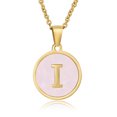 thumbnail image 1 of Colliers, Collier Lettre Coquille Mignonne pour Filles, Pendentifs Pièce pour Filles en Acier Inoxydable Colliers Initiale pour Femmes Bijoux Rond, 1 of 7