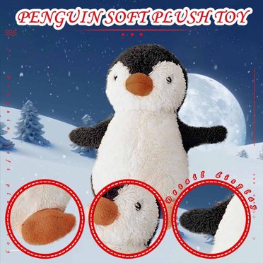 Pisexur Poupée Pingouin Mignonne Pingouin Bébé Jouets en Peluche pour Enfants Poupée de Chiffon Apaisante (25 cm), Cadeaux d'Anniversaire pour Enfants