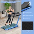 thumbnail image 3 of Gymax Tapis Roulant Motorisé Pliant pour Dessous de Bureau Tapis Roulant Électrique avec Appli Bleu, 3 of 10
