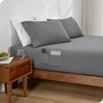 thumbnail image 1 of Bare Home Drap-Housse Ultra Doux - Poches Latérales Doubles - Premium 1800 Collection - Poche Profonde - Lit Simple, Gris, 1 of 7