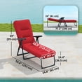 thumbnail image 3 of Outsunny Chaise Longue d'Extérieur avec Coussin, Chaise de Patio Pliable, Rouge Bordeaux, 3 of 10