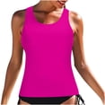 thumbnail image 2 of EGNMCR Tankini Swimsuits for Women Women Solid Color High Neck Tops Bathing Suit Tops For Tank Tops Swimsuits, 2 of 7