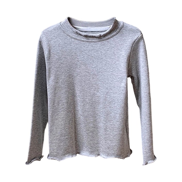 T-shirt à Manches Longues pour Filles, T-Shirts à Col Rond, Haut, Tees, Chemises, Coton, Chandail pour Enfants, Mode Fille 5-6 Ans