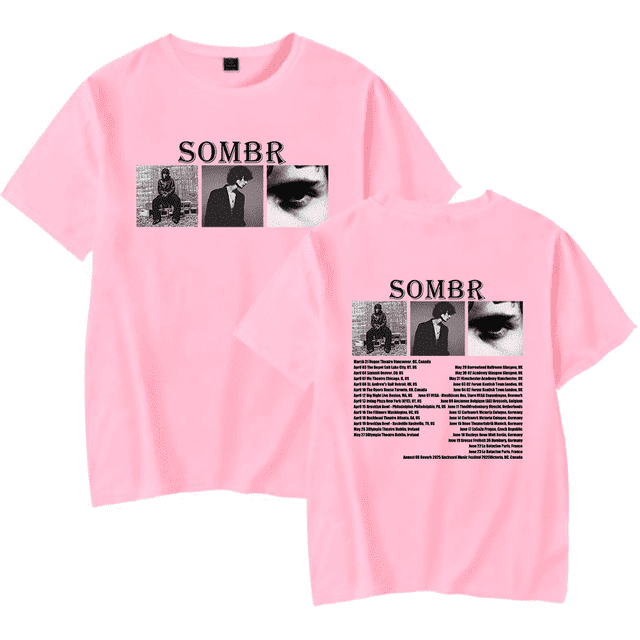 T-shirt de Tournée Sombr Merch 2025 Unisexe Hommes Femmes à Manches Courtes Tee Décontracté