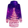 thumbnail image 4 of Jsaierl Robe à Capuche pour Femmes, Imprimé d'Arbre de Noël Doré, Mode Décontractée, Chandail à Enfiler à Manches Longues, Mini-Robe à Capuche avec Poche, Chandails d'Automne pour Femmes, 4 of 4