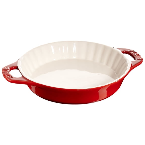 STAUB Ceramique 24 cm Ceramic Round Pie Dish, Cherry