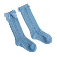 thumbnail image 2 of Faithtur Toddler Girls Summer Mesh Socks Solid Color Mid Tube Breathable Hollow Bows Princess Socks, 2 of 2