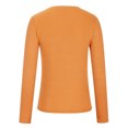 thumbnail image 4 of IROINID Chandails à Manches Longues Réduits pour Femmes Automne Extensible Ajusté Côtelé T-Shirt Blouse Uni Basique, Orange, 4 of 5
