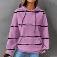 thumbnail image 1 of EGNMCR Sweat à Capuche à Manches Longues pour Femmes, Imprimé Rayé, avec Poches, Automne, 1 of 6