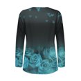 thumbnail image 5 of IROINID T-Shirt à Manches Longues en Polyester Réduit pour Femmes, Imprimé Quotidien, Respirant, Col Rond, Bleu Ciel, 5 of 5