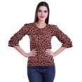 thumbnail image 1 of Moomaya Ruffle Sleeve Printed Cotton Womens Tops Plus Size Short T-Shirt Top, 1 of 4