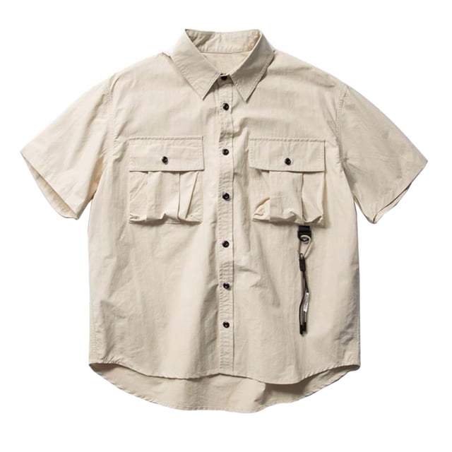 XDZJLR Chemises pour Hommes Style Workwear Vintage Chemises Amples à Manches Courtes pour Hommes