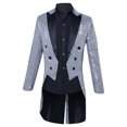 thumbnail image 1 of Styesk Jackets for Men Men's Sequined Solid Color Suit Dormal Dress Breasted Tailcoat Suit Jacket, 1 of 3